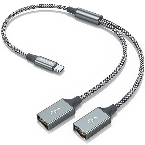 USB C Male to Dual USB Female Adapter