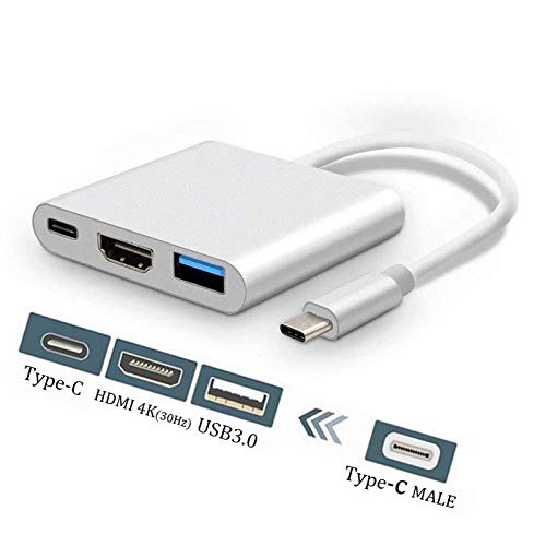 USB C to HDMI 4K Adapter with USB 3.0 and USB-C charging port