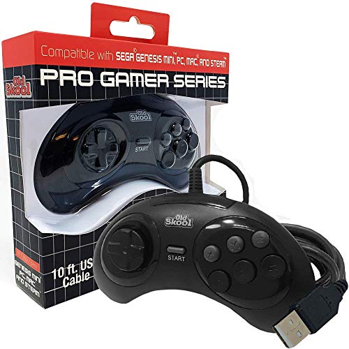 USB Controller 6-Button Arcade Pad - Sega Genesis Mini, PS3, PC, Mac, Steam, Nintendo Switch