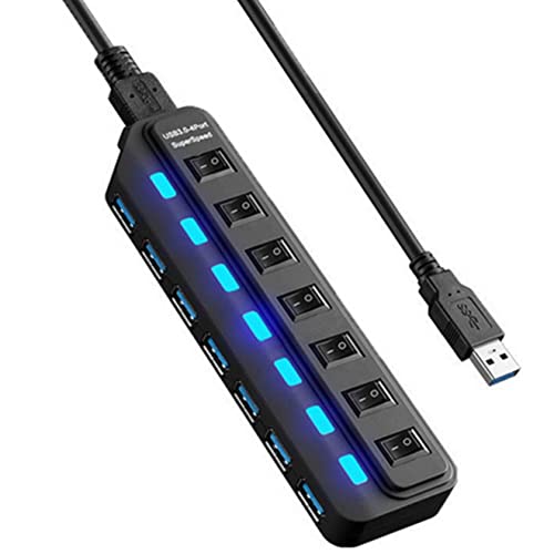 USB HUB - 7 Ports with Individual Power Switches