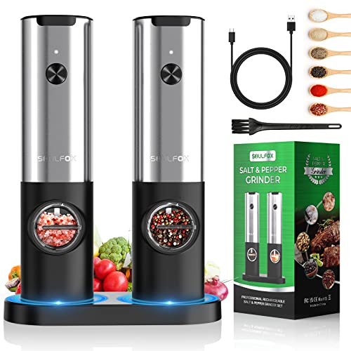 USB Rechargeable Salt and Pepper Grinder Set