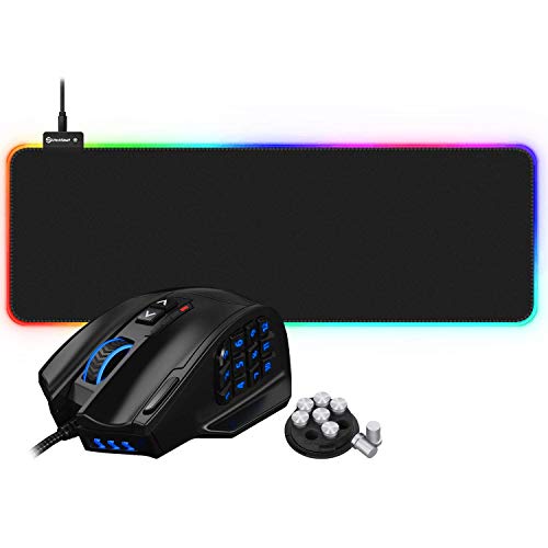 UtechSmart Venus MMO Gaming Mouse and RGB Gaming Mouse Pad Bundle