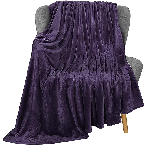 Utopia Bedding Fleece Blanket Throw Size Purple 300GSM Luxury Blanket for Couch Sofa Bed Anti-Static Fuzzy Soft Blanket Microfiber (60x50 Inches)