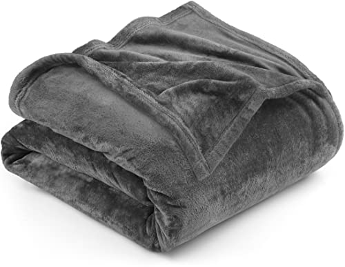 Utopia Bedding Fleece Blanket Twin Size Grey 300GSM