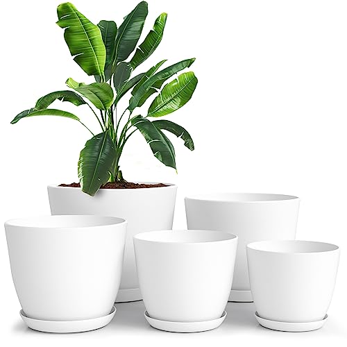 Utopia Home Plant Pots Indoor with Drainage - Pack of 5