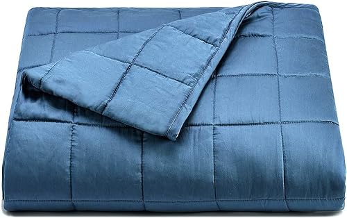 Uttermara Cooling Weighted Blanket 15 pounds for Adults, 60" x 80" Breathable Tencel Fabric Weighted Blankets Help You Fall Asleep Faster and Stay Sleep Longer, Ocean Blue