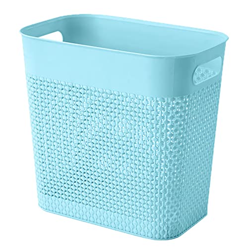 UUJOLY Blue Plastic Small Trash Can Wastebasket, 3 Gallon