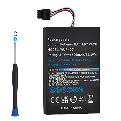 Uwayor 6600mAh Wii U Gamepad Battery