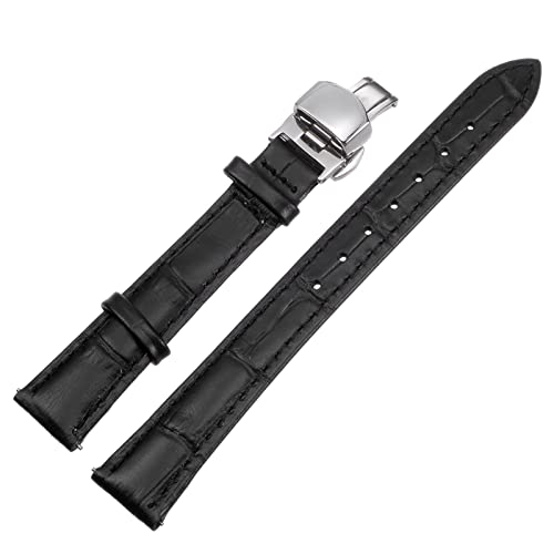 uxcell Black Leather Watch Band 17mm