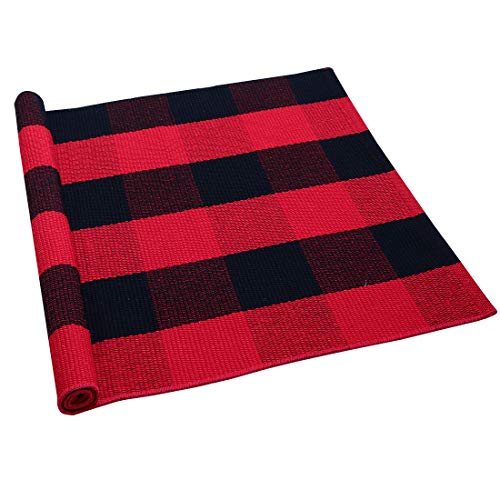uxcell Plaid Outdoor Rug