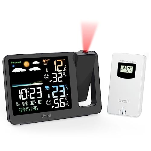 uzoli Projection Alarm Clock Weather Station