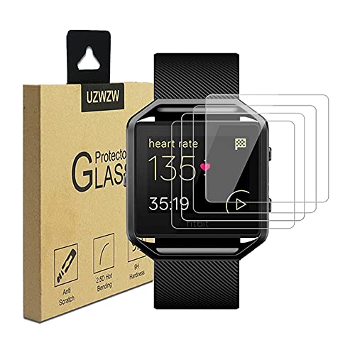 UZWZW (4 Pack) For Fitbit Blaze Smartwatch Tempered Glass Screen Protector