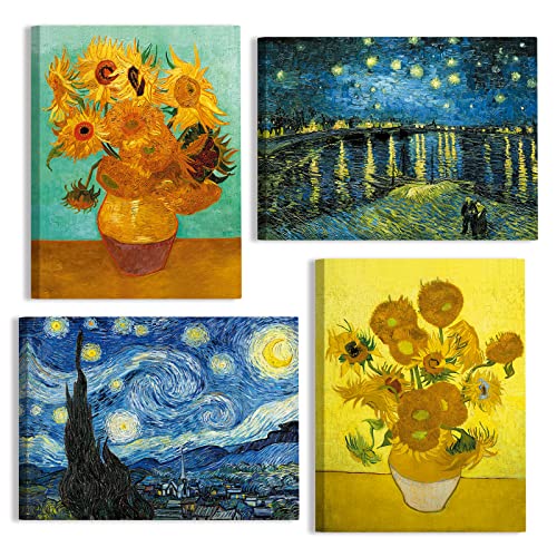 Van Gogh Canvas Wall Art Set Of 4 Art Prints