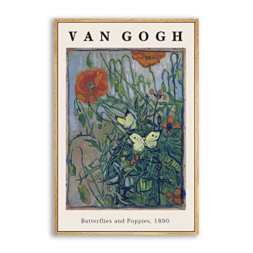 Van Gogh Wall Art Print Butterflies And Poppies Flowers