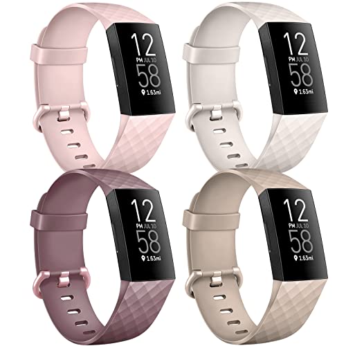 Vancle Bands for Fitbit Charge 4/Charge 3 - Sports Silicone Replacement Wristband