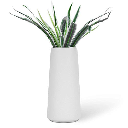 VanEnjoy 8.5" Minimalist White Ceramic Vase
