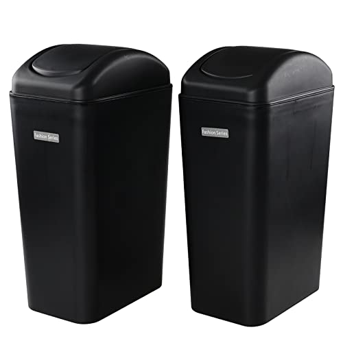 Vcansay 3.5 Gallons Swing Lid Trash Can, 2 Pack