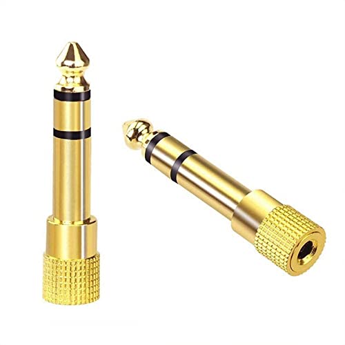 VCE 6.35mm Male to 3.5mm Female Audio Jack Adapter, 2 Pack