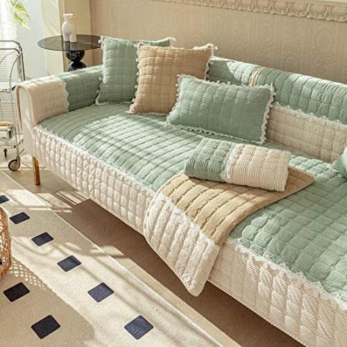 vctops Patchwork Corduroy Warm Sofa Cover