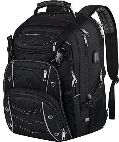 VECKUSON 18.4 Laptop Backpack for Men, 55L Extra Large Gaming Laptops Backpack with USB Charger Port,TSA Friendly Flight Approved and RFID Anti-Theft Pocket, adult business xl backpack