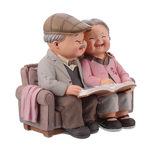 Veemoon Elderly Couple Figurines - Resin Husband and Wife Statue