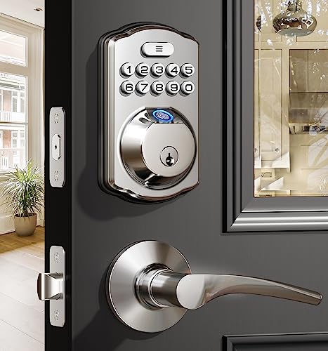 Veise Fingerprint Door Lock with 2 Lever Handles