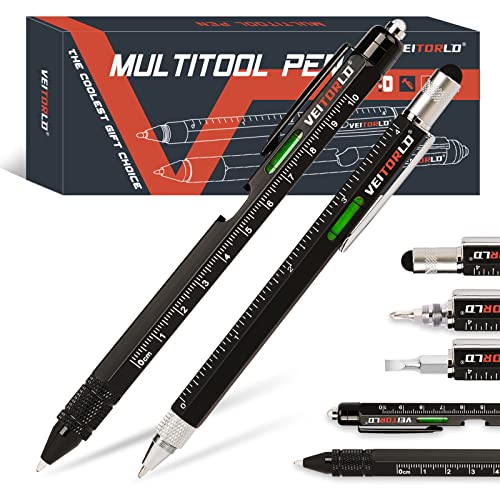 VEITORLD Gifts for Men Dad Husband from Daughter Wife Christmas, 10 in 1 Multi-tool 2pcs Pen Set, Stocking Stuffers for Men, Unique Birthday Gift Ideas, Anniversary Cool Gadgets for Him Boyfriend