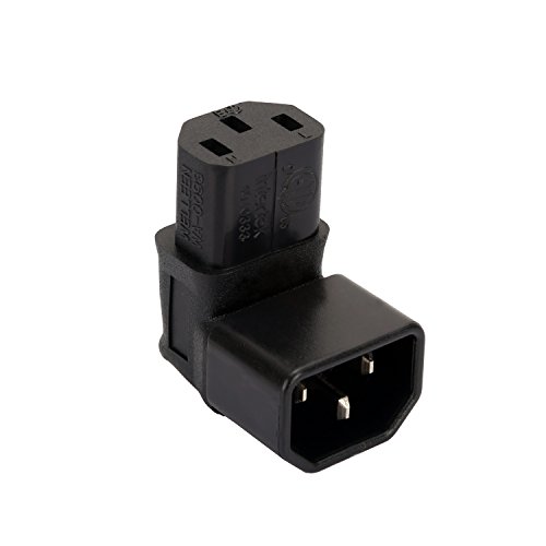 Vellcon IEC 320 C14 to C13 Right Angle AC Adapter