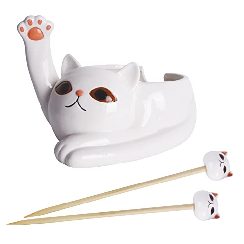 Vencer Ceramic Yarn Bowl - Whimsical Cat Design, High-Quality Material