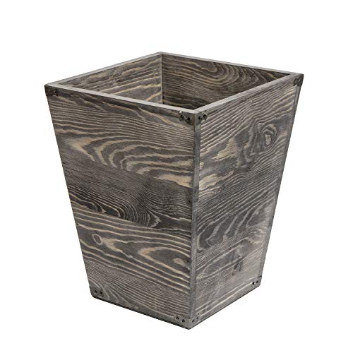 VERGOODR Farmhouse Wooden Square Trash Can