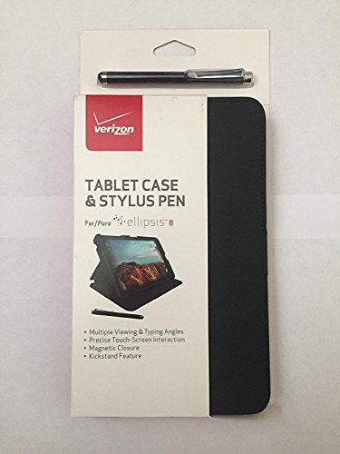 Verizon Ellipsis 8 Android Tablet Case and Stylus Pen - Black - in Retail Packaging