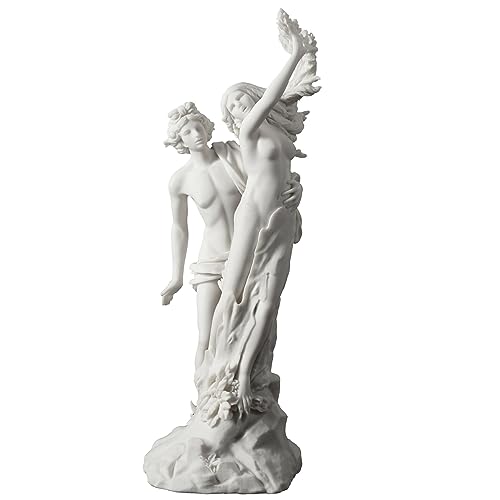 Veronese Design 14 Inch Apollo and Daphne Greek Sculpture Resin Marble White Finish
