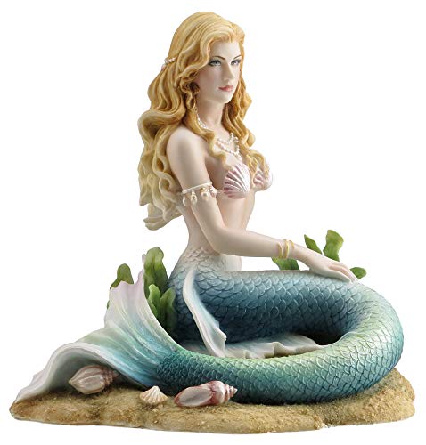 Veronese Design Enchanted Song Mermaid Sitting on the Ocean Floor Sculpture