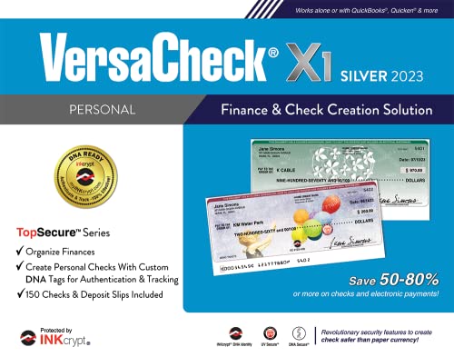 VersaCheck X1 Silver 2023 - Personal Check Creation Software - 1 User [PC Download]