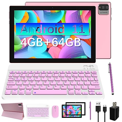 Versatile 2 in 1 Tablet, 10 inch Android 11 Tablet with Keyboard