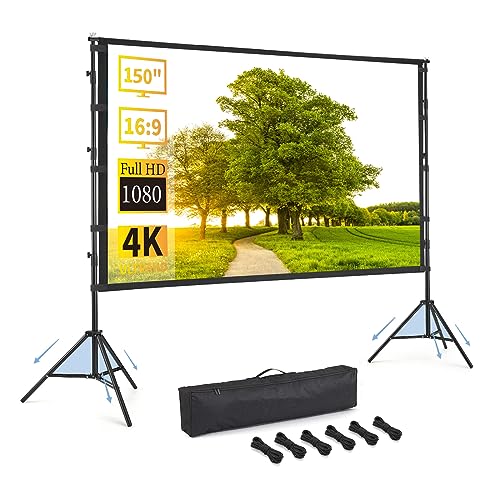 Versatile and Convenient Portable Projector Screen with Stand