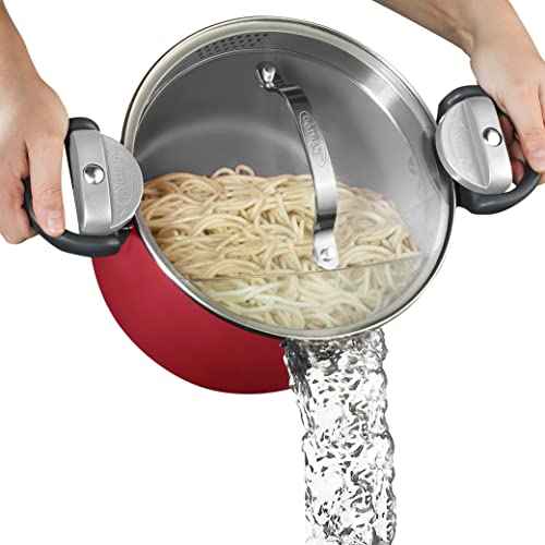 Versatile Gotham Steel Pasta Pot with Strainer Lid - Nonstick and Easy to Clean