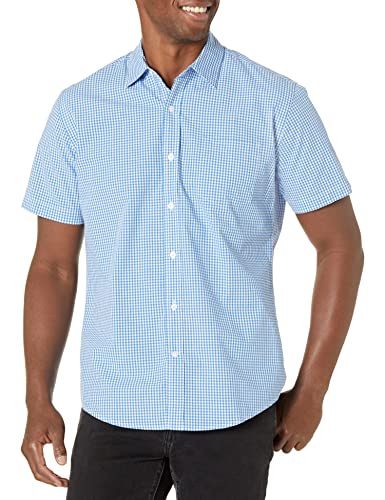 Versatile Men's Poplin Shirt in Blue Gingham, XX-Large