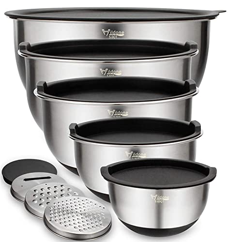 Versatile Mixing Bowls Set with Grater Attachments