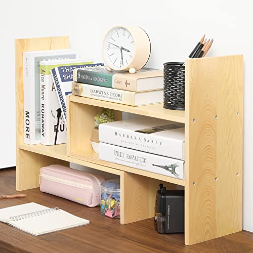 Versatile Solid Wood Desktop Shelf Organizer