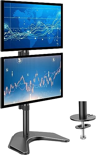 Vertical Stack Screen Free-Standing Dual Monitor Stand