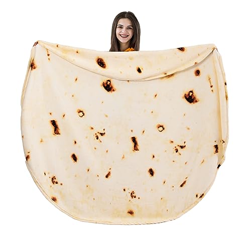 Vessia Burritos Tortilla Blanket Throw Size(Beige,47inch)