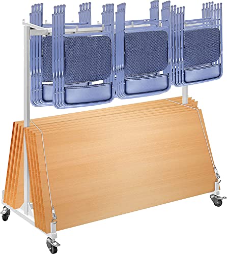 VEVOR Folding Chair and Table Cart 750lbs Capacity Combo Cart