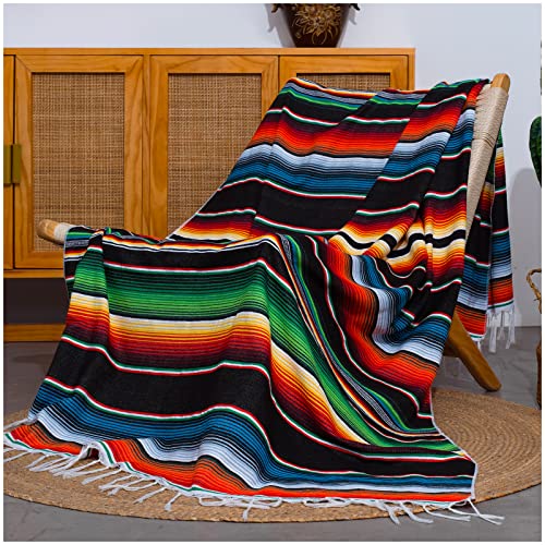 Vibrant Mexican Blanket for Outdoor Adventures and Home Decor