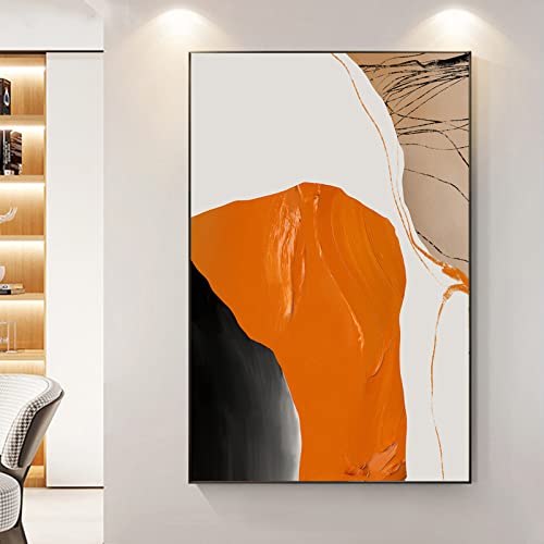 Vibrant Orange Abstract Canvas Wall Art 41JA796P GL 