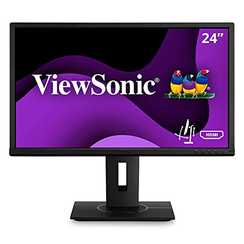 ViewSonic VG2440 24 Inch IPS 1080p Ergonomic Monitor with Integrate vDisplyManager HDMI DisplayPort VGA USB Inputs for Home and Office, blue