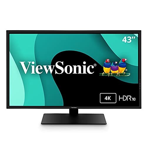 ViewSonic VX4381-4K: Versatile 43-Inch Ultra HD MVA 4K Monitor with HDR10 Support and Eye Care