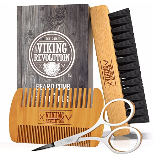 Viking Revolution Beard Comb & Brush Set
