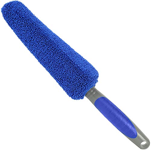 VIKING Wheel Brush or Rim Brush for Car, Metal Free, Blue, 2 Inch x 14.2 Inch