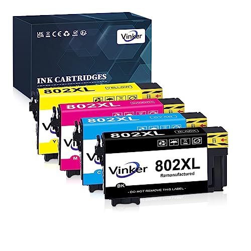 Vinker 802XL Remanufactured Ink Cartridge Combo Pack